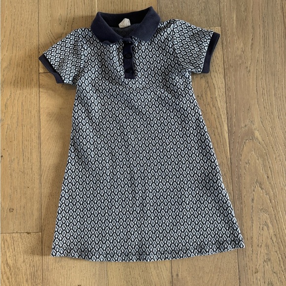 Zara Girls Vintage Inspired Collared Dress Navy Size 7 - Picture 1 of 3